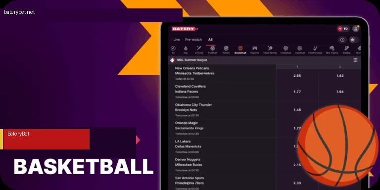 Basketball betting BateryBet India