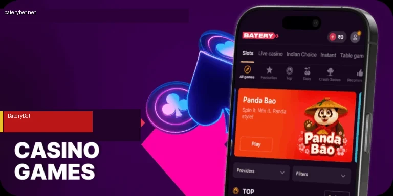 BateryBet casino games section